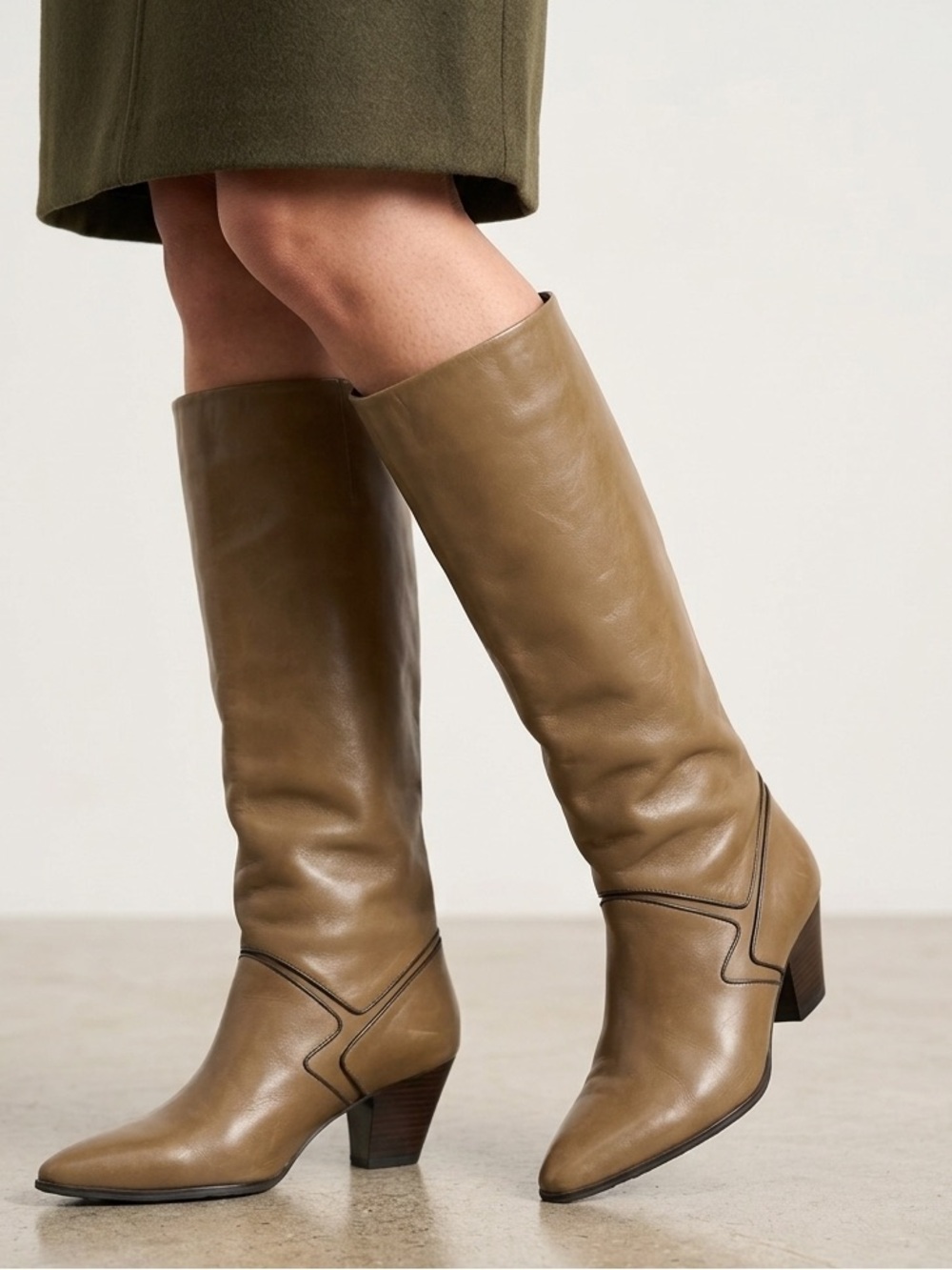 Tall‎ Leather Heeled Boots Women’s Size 6